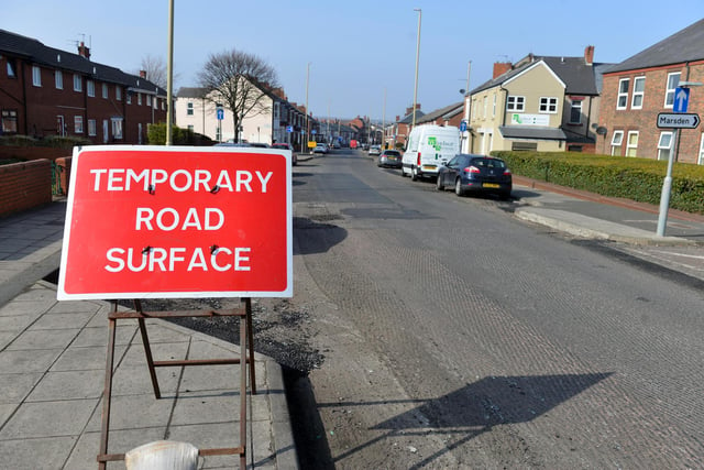 Imeary Street in South Shields was mentioned by several of our readers as having a pothole problem. The sign suggests work is currently underway to repair the road surface.