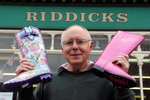 Riddicks shoe shop owner John Winfield was pictured showing off some wonderful wellies 10 years ago.