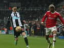 Manchester United's Marcus Rashford in action against Newcastle United  (Photo by Matthew Peters/Manchester United via Getty Images)