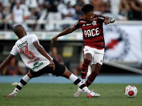 Marinho (R) of Flamengo competes for the ball with Andrey dos Santos of Vasco da Gama during a match between Flamengo and Vasco da Gama as part of Campeonato Carioca 2022 at Estadio Olímpico Nilton Santos on March 06, 2022 in Rio de Janeiro, Brazil. (Photo by Buda Mendes/Getty Images)