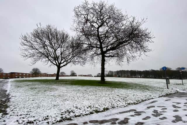 Snowy scenes in Burnhope Way, Peterlee.