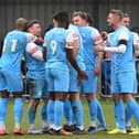 The South Shields players celebrate. Picture by Kev Wilson.