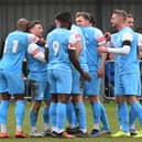 The South Shields players celebrate. Picture by Kev Wilson.