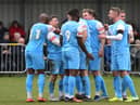 The South Shields players celebrate. Picture by Kev Wilson.