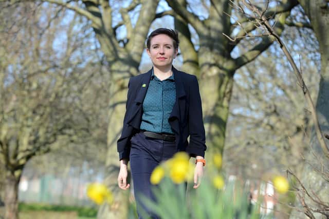 Green Party leader Carla Denyer visits South Shields ahead of local elections.