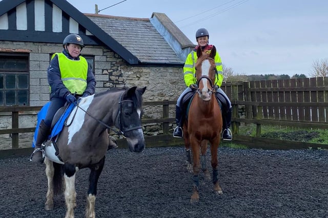 Tracey Wardingham, right, has complained of careless lockdown dog walkers putting horse riders and their own pets at risk