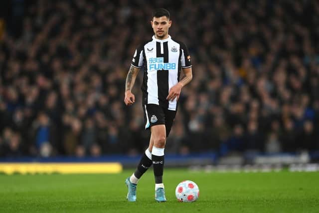 Newcastle player Bruno Guimaraes in action (Photo by Stu Forster/Getty Images)