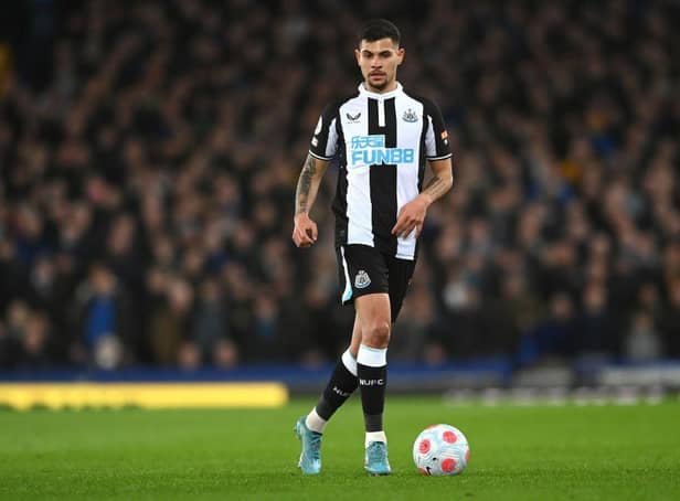 Newcastle player Bruno Guimaraes in action (Photo by Stu Forster/Getty Images)