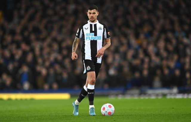 Newcastle player Bruno Guimaraes in action (Photo by Stu Forster/Getty Images)
