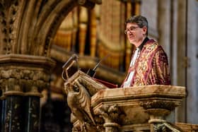 Dean of Durham in the Pulpit at Durham Cathedral.