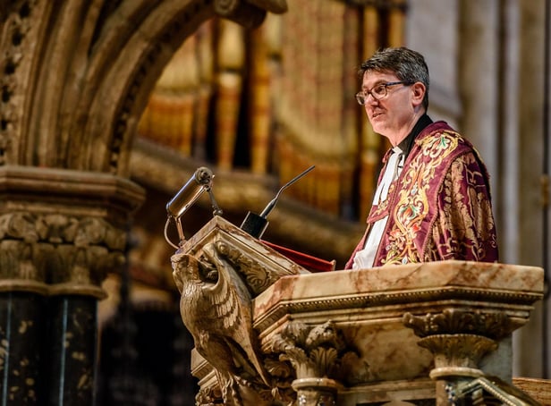 Dean of Durham in the Pulpit at Durham Cathedral.