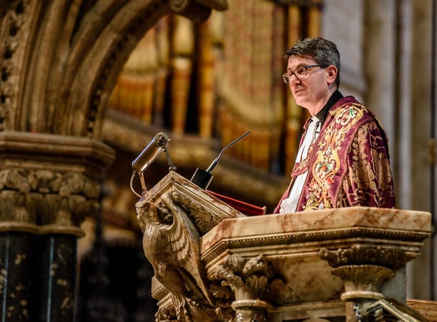 Dean of Durham in the Pulpit at Durham Cathedral.