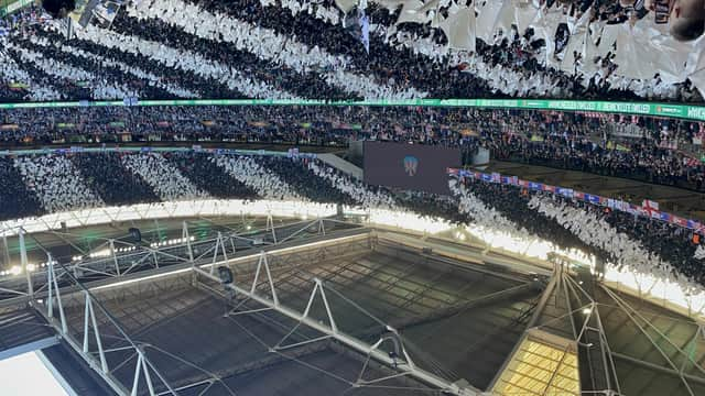 Newcastle United pre-match flag display at Wembley