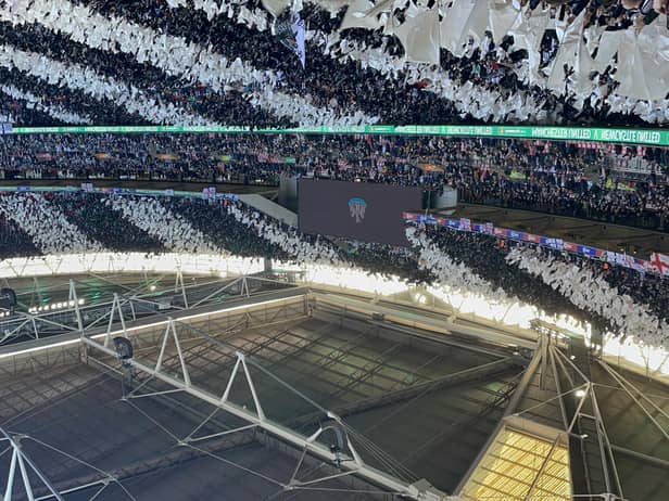 Newcastle United pre-match flag display at Wembley
