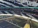 Newcastle United pre-match flag display at Wembley