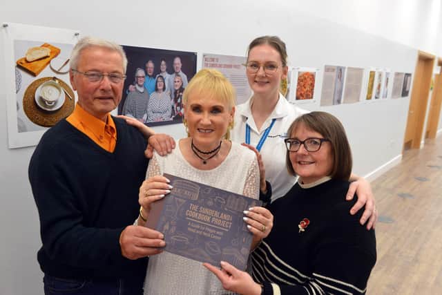 Head and neck cancer patients, as well as great cooks: Keith Halling, Maria Elliott and Claire Scott with speech and language therapist Beth Halliday. Sunderland Echo image.