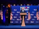 Joe Biden and Kamala Harris address the nation at the Chase Center in Wilmington, Delaware on November 6. Picture: Drew Angerer/Getty Images.