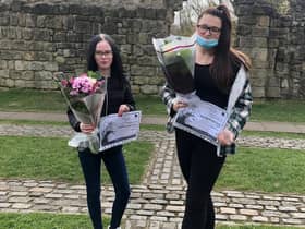 Grace McNulty (right) with Kayla Ford, who placed third in the Inspiring Young Female award.