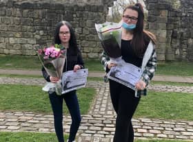 Grace McNulty (right) with Kayla Ford, who placed third in the Inspiring Young Female award.