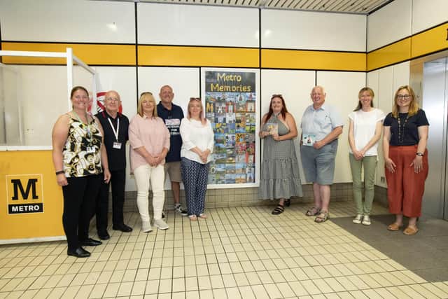 Representatives of NAAFI Break South Tyneside, with The Cultural Spring’s Emma Horsman (right), artist Laura Brenchley (second right) and Rebecca Ditchburn, from Nexus, at the newly-installed artwork on Chichester Metro Station