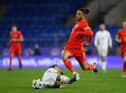 Jeff Hendrick brings down Wales' Tyler Roberts.