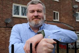 Lee Moore, Armed Forces Support Officer, at the veterans' accommodation, Bedford Avenue, South Shields.