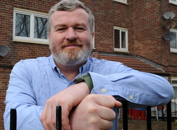 Lee Moore, Armed Forces Support Officer, at the veterans' accommodation, Bedford Avenue, South Shields.