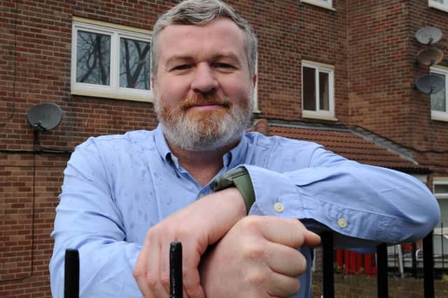 Lee Moore, Armed Forces Support Officer, at the veterans' accommodation, Bedford Avenue, South Shields.