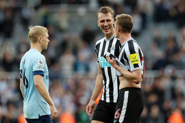 Newcastle United defender Dan Burn believes the decision to award Brentford a penalty was the correct call (Photo by Ian MacNicol/Getty Images)