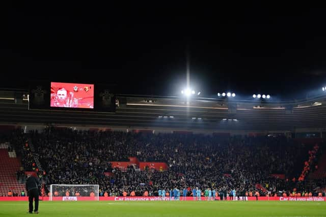 Newcastle United players celebrate with fans at the St Mary's Stadium last season.