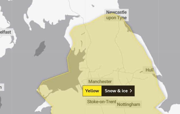 The Met Office has issued multiple yellow weather warnings as a cold snap hits the North East. Photo: Met Office.