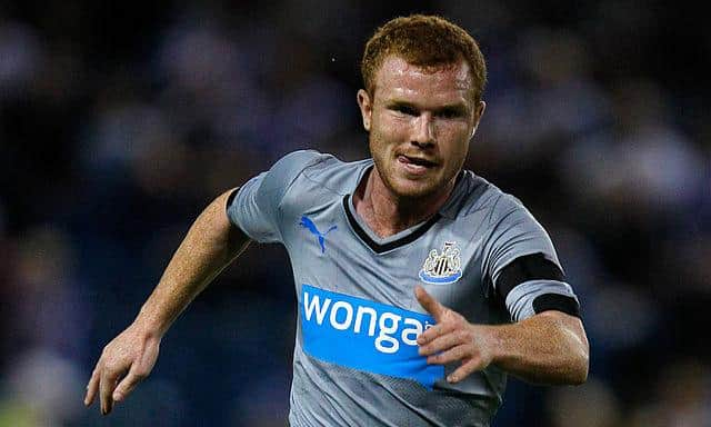 Adam Campbell in action for Newcastle United.