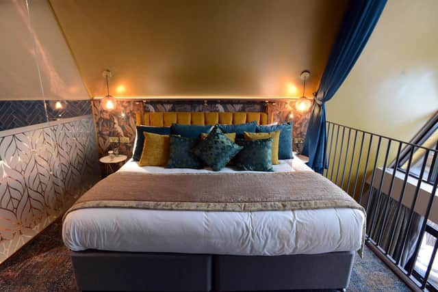 The main bed on the mezzanine level is 7ft long