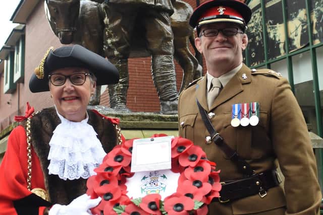 Anzac Day. The Mayor with Lt Col Andy Black
