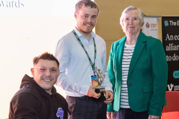 Mr Taylor from St. Bede’s Catholic School and Byron Sixth Form collected awards on behalf of pupils - Joseph Crowther, Resilience Award,  and Leonard Cartwright, Community Award.