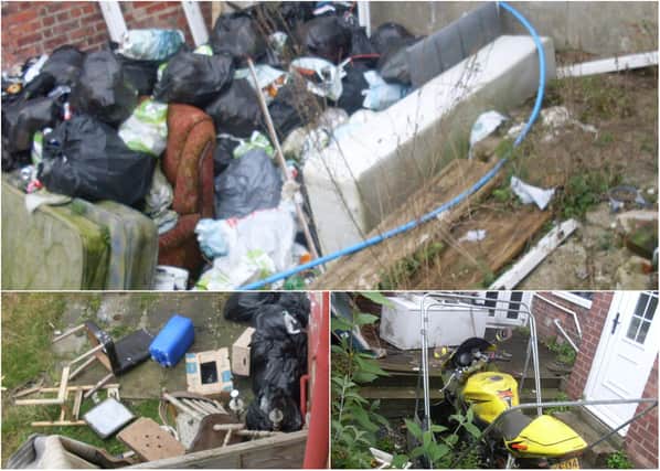 Rubbish left at the three properties led to the prosecutions.