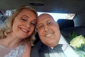 Terminal cancer patient Chris Clark, 43, who hosted his own wake last month to say goodbye to friends and family, and has now fulfilled his dying wish by marrying his "rock", partner Claire, 46, in a registry office ceremony in South Shields.