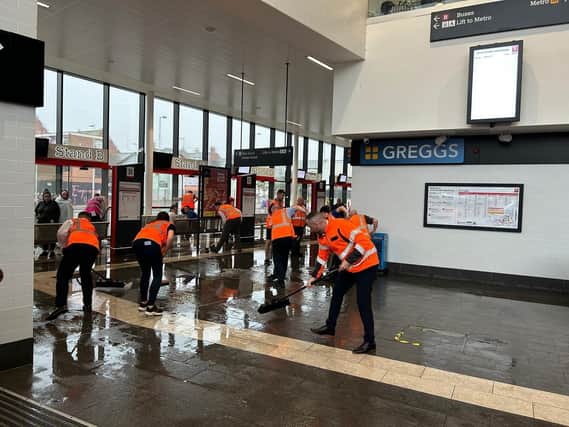 Flooding at South Shields Interchange after the Great North Run. Photo: Nexus. Free to reuse for all LDR partners.
