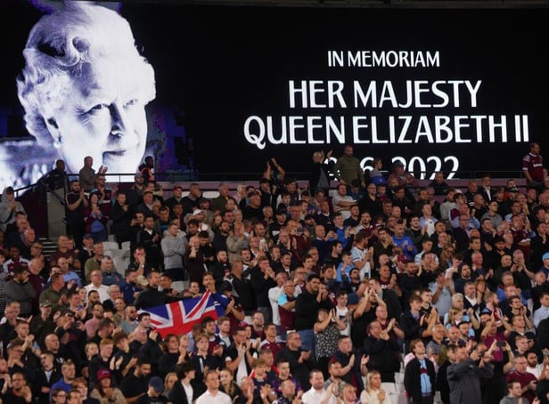 West Ham United fans at the London Stadium last night.