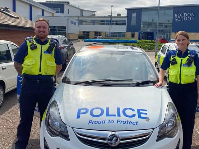 Community Support Officerss Michael Burrows and Jayne Rudd.
