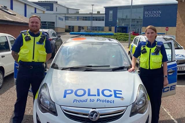Community Support Officerss Michael Burrows and Jayne Rudd.