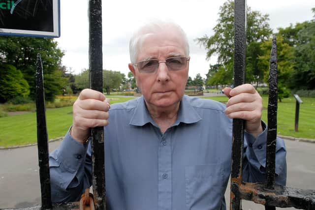 At West Park, Jarrow, after vandalism.