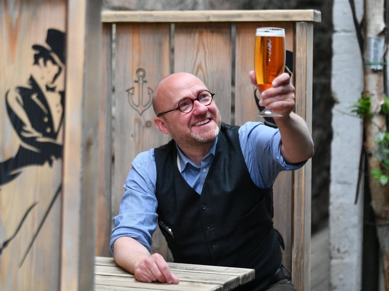 Co-leader of the Scottish Greens Patrick Harvie was photographed pouring the first pint at The Finnieston in Glasgow as restrictions around hospitality, retail and gyms lifted in Scotland. He was then seen enjoying his freshly poured beverage in the outdoor seating area.