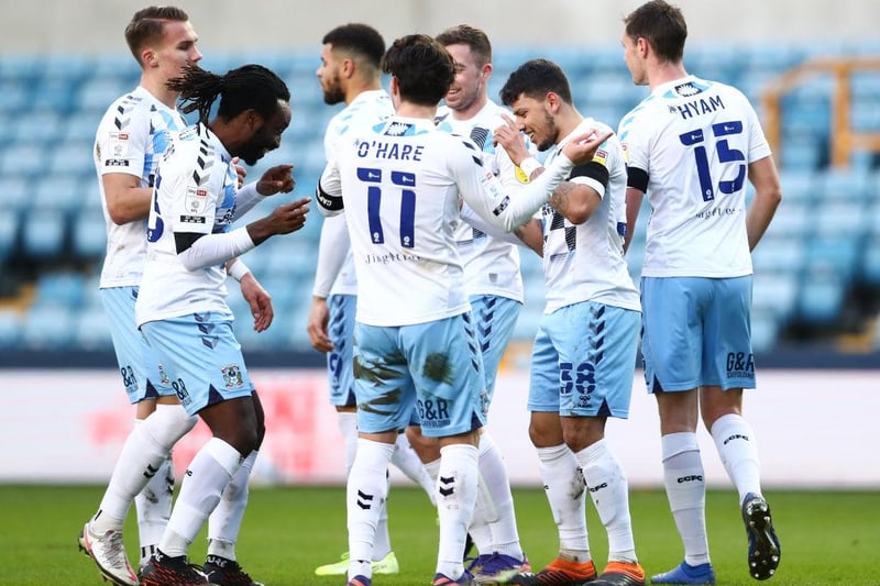 Coventry are still looking over their shoulders with just three points separating them from the relegation places. Record: P7 W2 D2 L3 GD-3.
