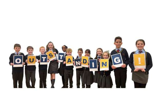 Pupils at St Aloysius Catholic Junior School Academy have been celebrating the school's outstanding Ofsted judgement.

Photograph: Bishop Chadwick Catholic Education Trust