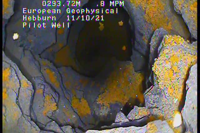 A still showing inside the borehole within the mine workings at 293m below ground.