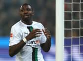 Marcus Thuram of Borussia Monchengladbach reacts to a missed chance on goal during the Bundesliga match between Borussia Mönchengladbach and SV Werder Bremen at Borussia-Park on March 17, 2023 in Moenchengladbach, Germany. (Photo by Dean Mouhtaropoulos/Getty Images)