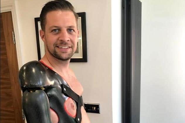 Andrew has been able to get back on his motorbike thanks to the bionic arm.