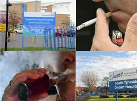 Smoking shelters are to be removed from the grounds of Sunderland Royal and South Tyneside hospitals