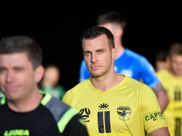 Steven Taylor playing for Wellington Phoenix.